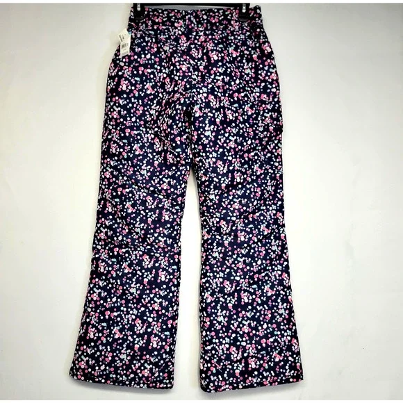 New Roebuck & Co Snow Pants Girls Large 14 Navy Blazer Water Resistant Dots - Picture 16 of 16